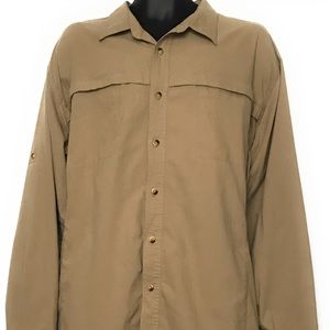 LL Bean Vented Brown Long Sleeve Shirt - Men’s XXL